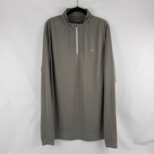 Peter Millar Crown Sport Performance Golf Pullover Quarter Zip Shirt Size L Gray